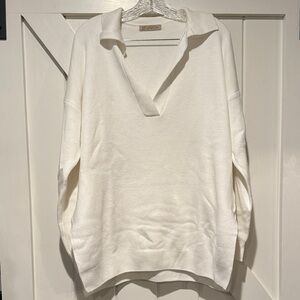 Women's V-Neck Sweater - Classic Cream